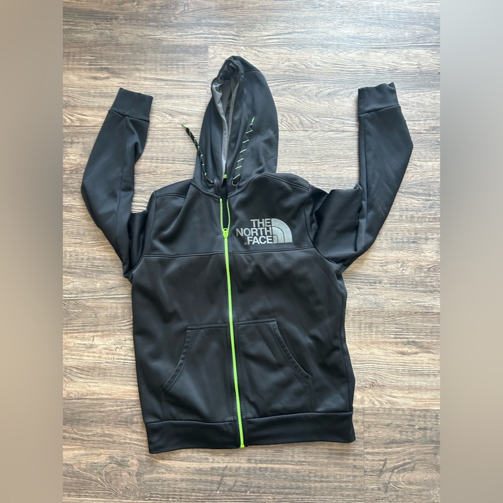 The North Face Black Men’s Jacket with Neon Sport Green Zipper Large